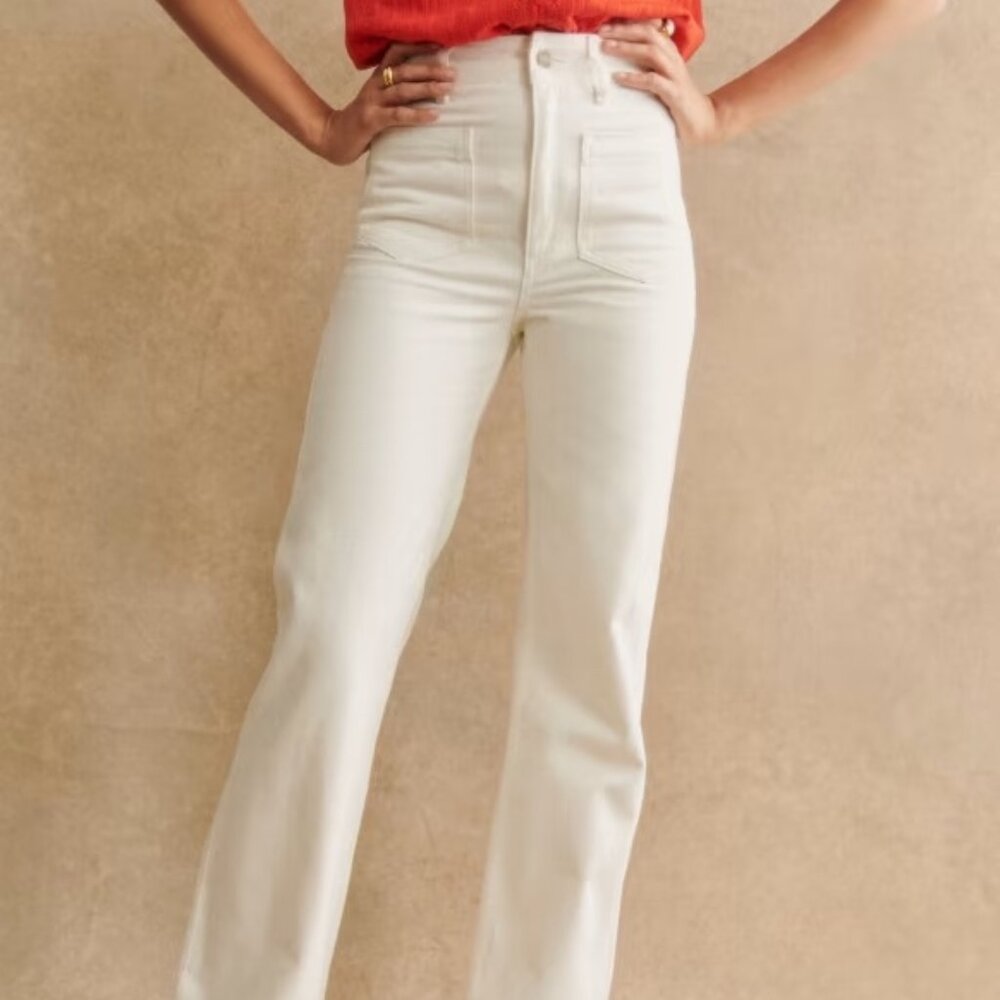 Sezane The 70's Trousers Ecru White Jeans - Size 2